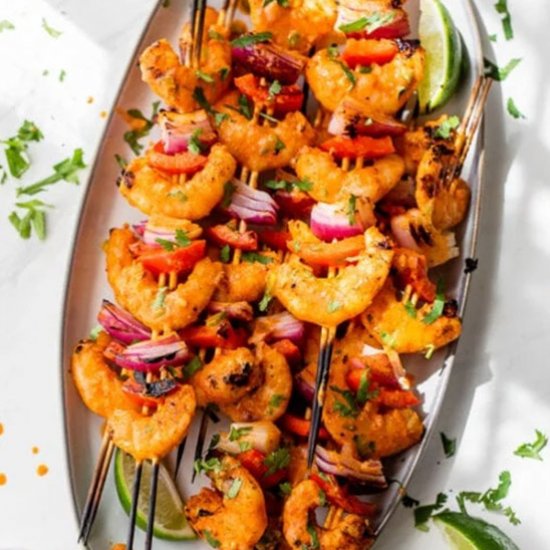 Coconut Red Curry Shrimp Skewers