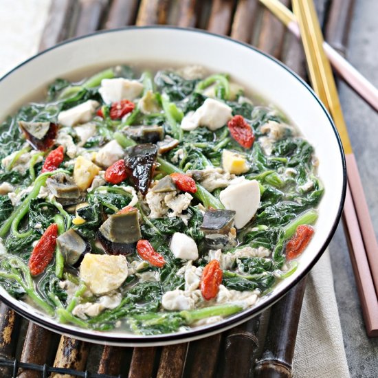 Chinese Spinach with Eggs