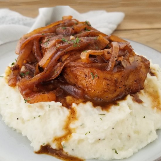 french onion pork chops