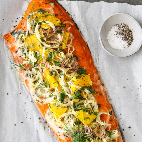 Slow Roasted Salmon With Fennel