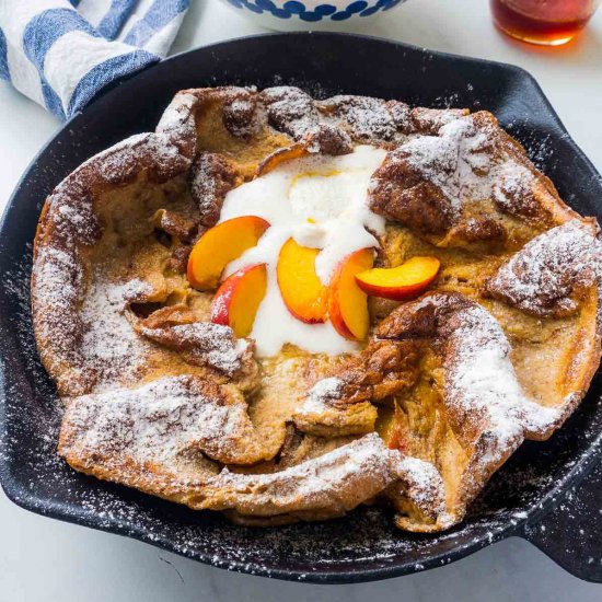 Peach Dutch Baby Pancake