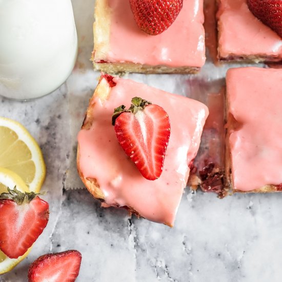 Strawberry Lemon Blondies