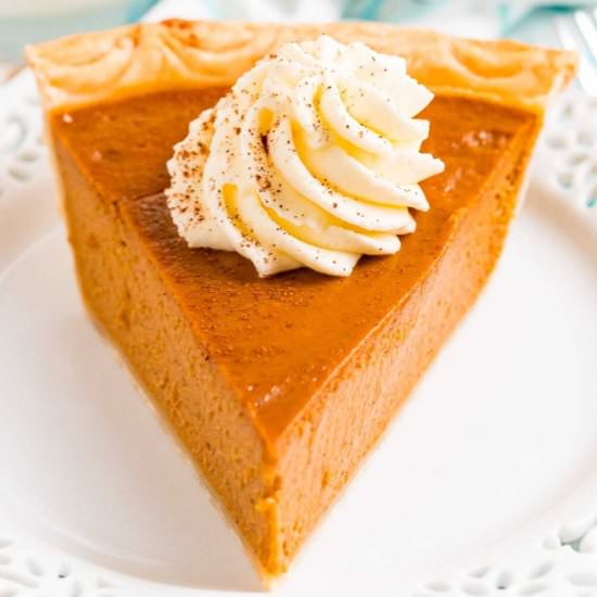 Pumpkin pie and condensed milk