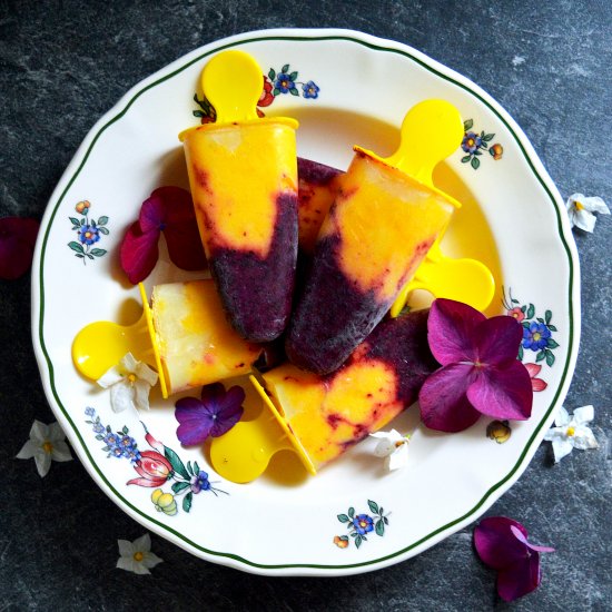 Mango & Blackberry Popsicles