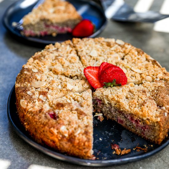 Strawberry Flax Crumble Cake