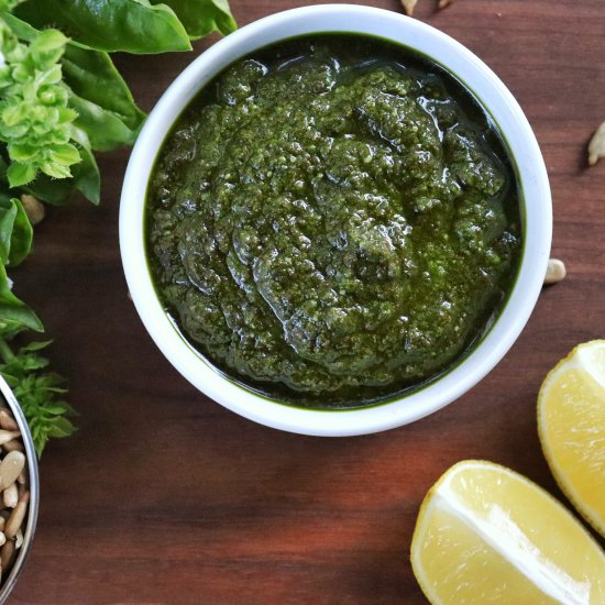 Bright and Fresh Basil Pesto