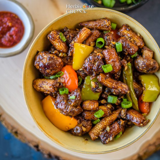 Baby Corn Mushroom Manchurian