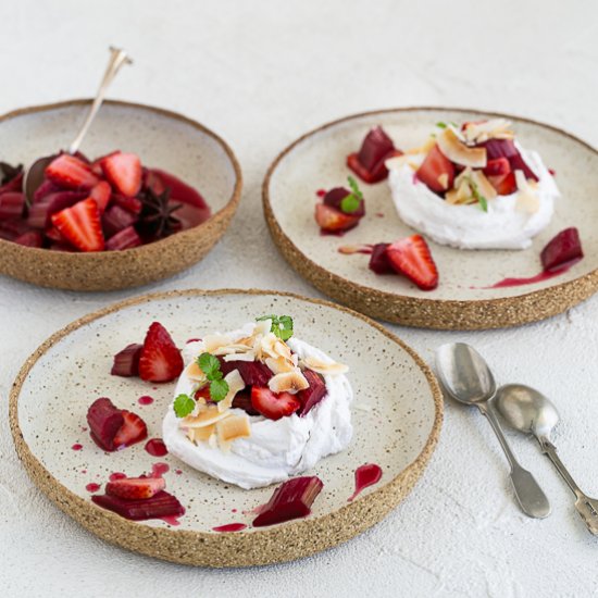 rhubarb & strawberries with coconut