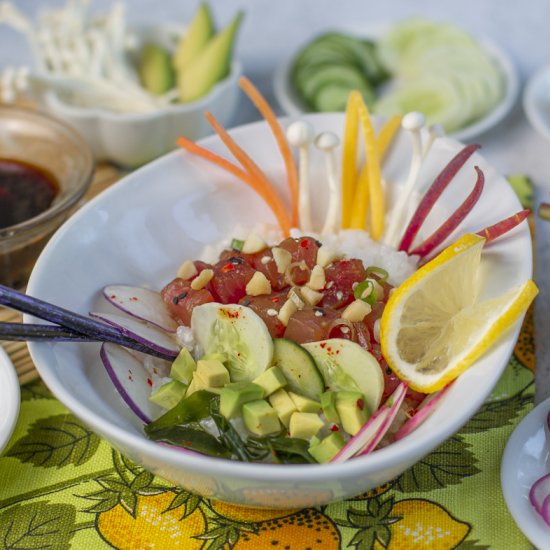 how to build a poke bowl