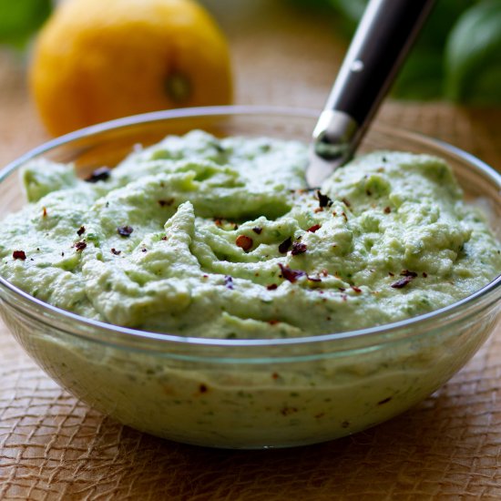 Cauliflower and parsley puree