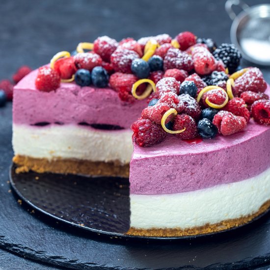 No-bake Berry Lemon Yogurt Mousse C