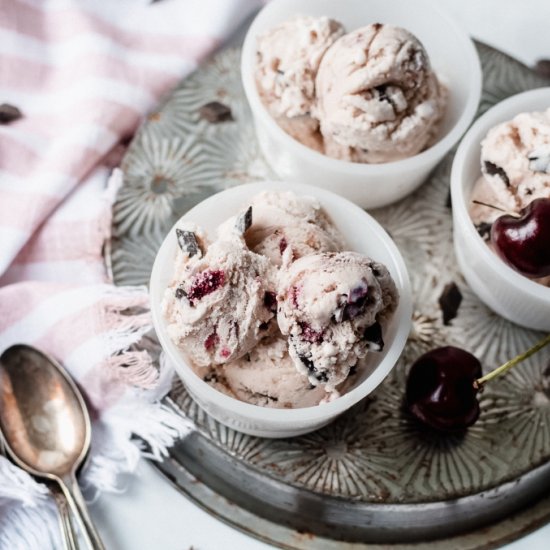 Roasted Cherry and Chocolate Ice Cr