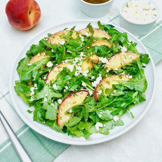 Feta Peach Arugula Salad