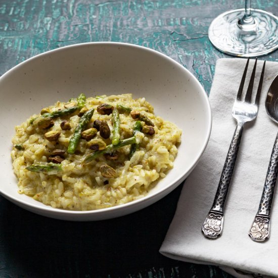 Asparagus & Pistachio Risotto