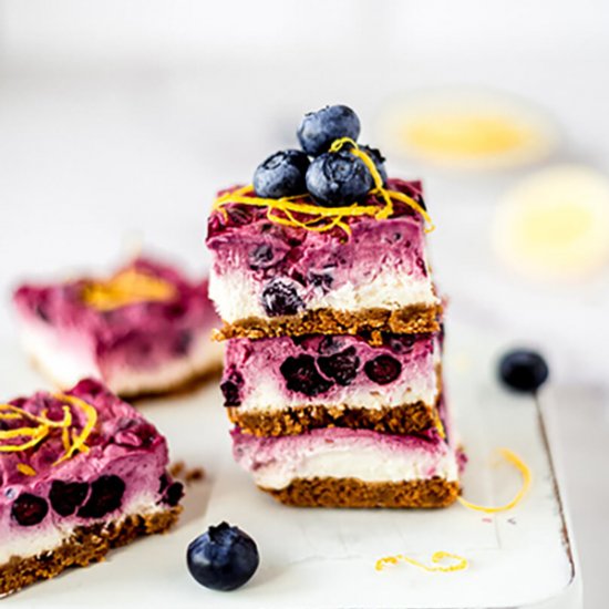 NO BAKE LEMON BLUEBERRY CHEESECAKE