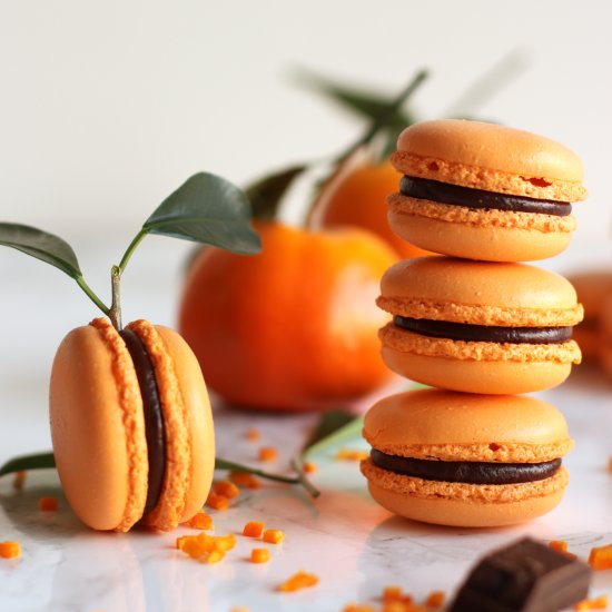 Mandarin Chocolate Macarons