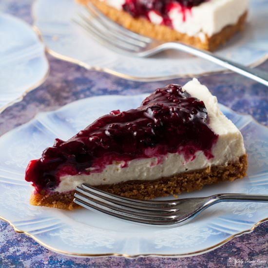 No bake blackcurrant cheesecake