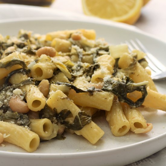 Swiss Chard and White Bean Pasta