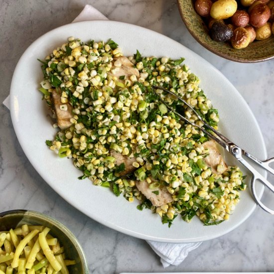 Swordfish with Corn Salad