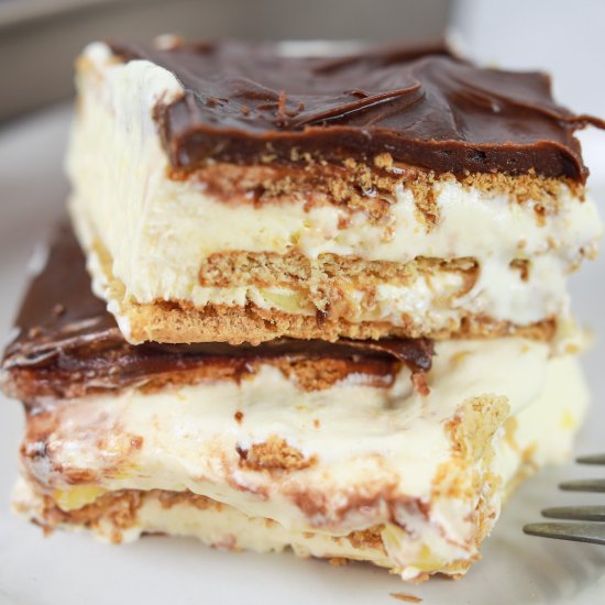 No Bake Chocolate Eclair Cake