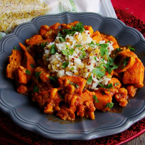 curry with chicken and corn