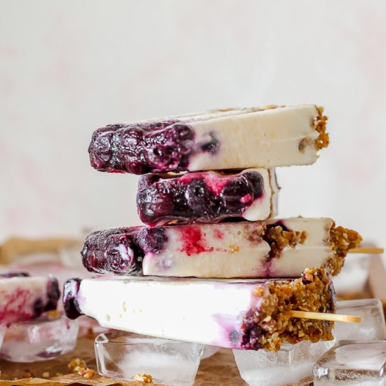 Creamy Lemon Blueberry Popsicles