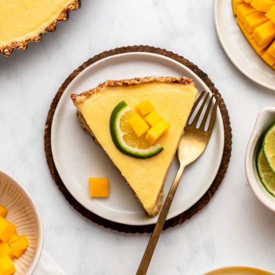 No-Bake Coconut Mango Tart | Vegan