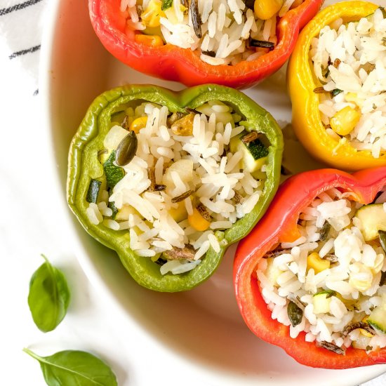 Wild rice stuffed peppers