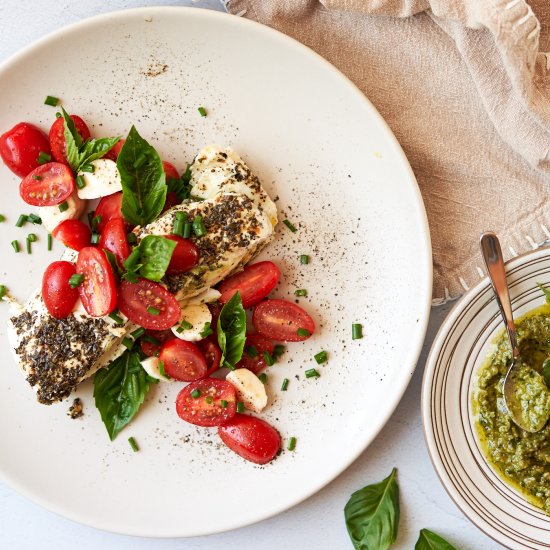 Lemon-Herb Halibut w/ Caprese