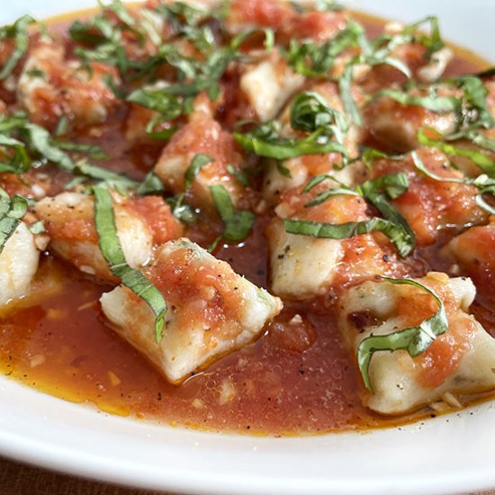 Ricotta Gnocchi with Tomato Sauce