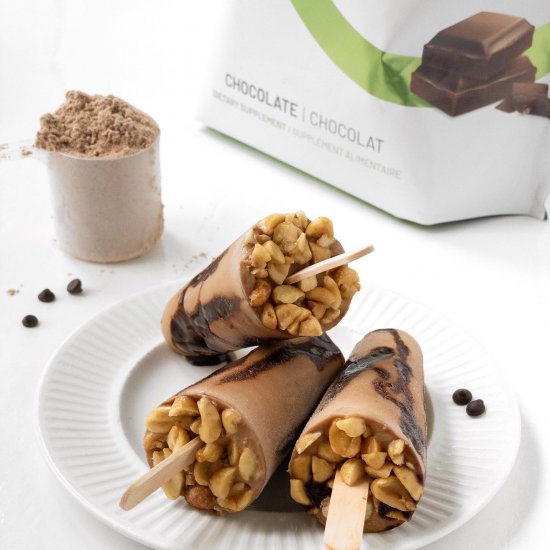 Chocolate Banana and Peanut Pops