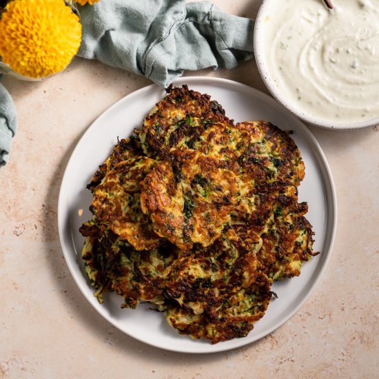 Zucchini and Halloumi Fritters