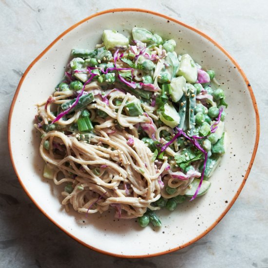 Cold Tahini Noodle Salad (Vegan)