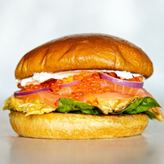 Smoked Salmon Caviar Burger