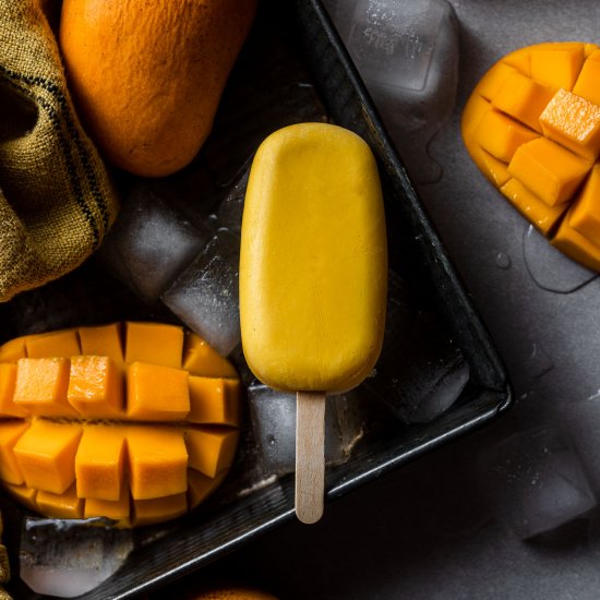 Creamy Vegan Mango Lassi Pops