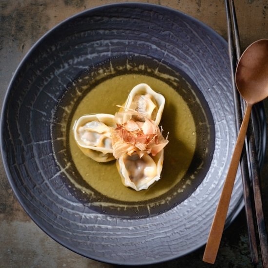 Unagi Dumplings, Salmon Bone Broth