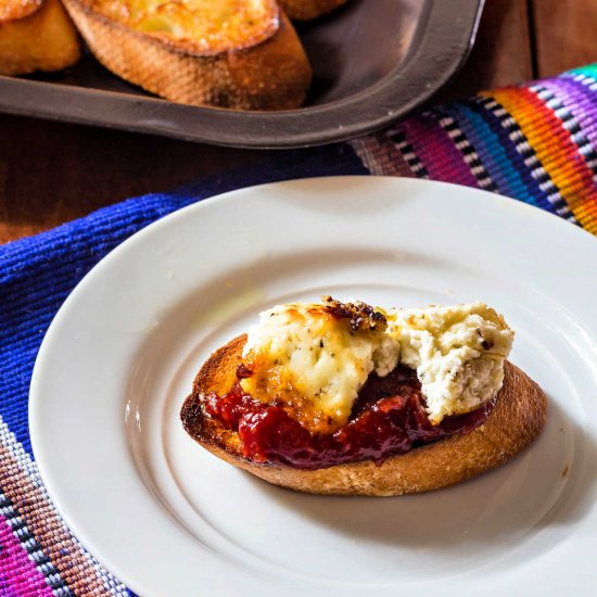 Broiled Goat Cheese Crostini