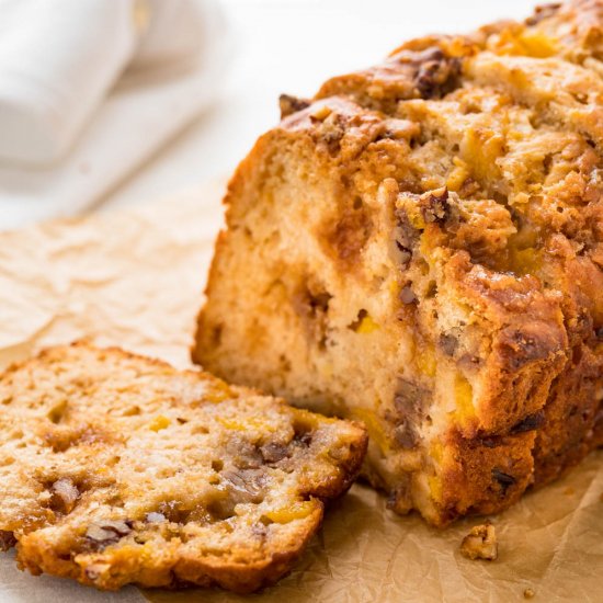 Peach Praline Quick Bread