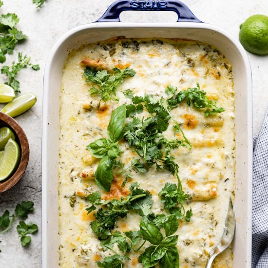 Green Chile Beef Enchiladas