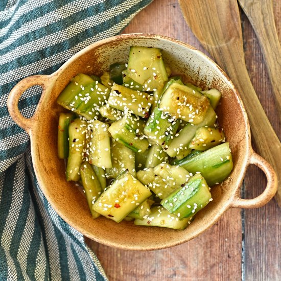 smashed cucumber salad