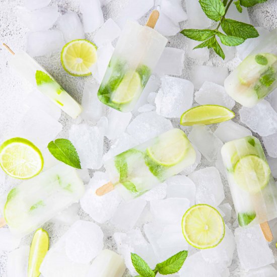 Virgin mojito ice lollies