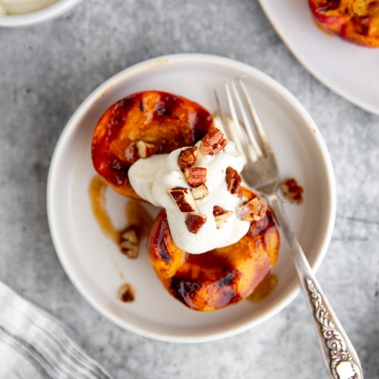 Grilled Peaches with Cardamom Cream