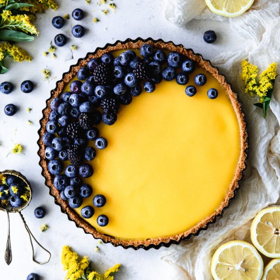 Lemon Curd Cheesecake Tart