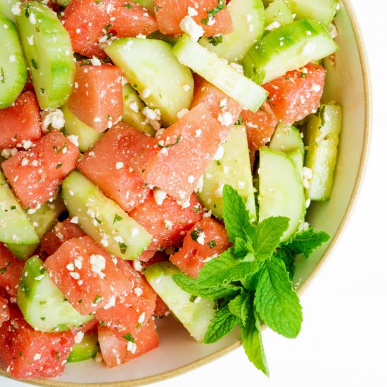 Sweet & Savory Watermelon Salad