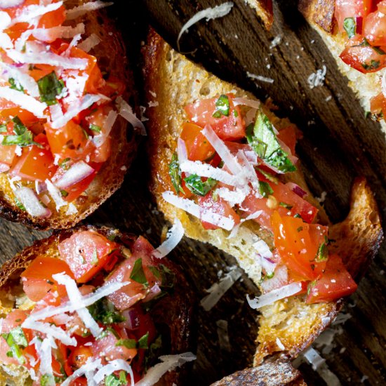 Homemade Bruschetta On Sourdough