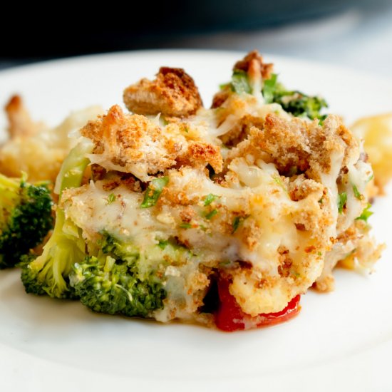 Broccoli & Cauliflower Cheese Bake