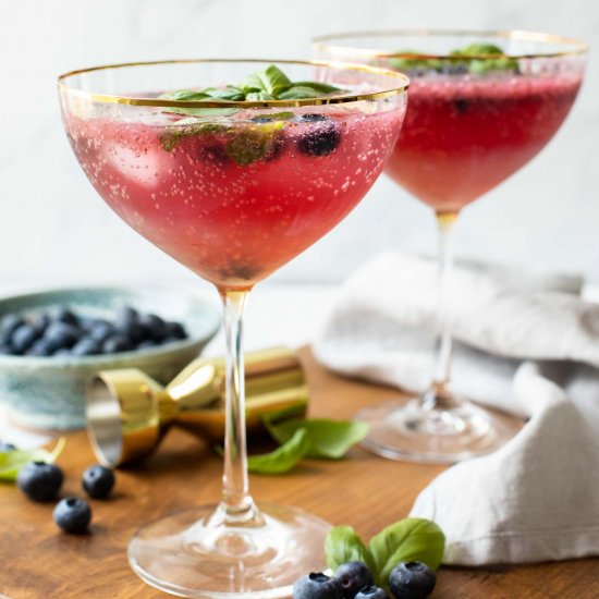 Blueberry Gin Basil Smash