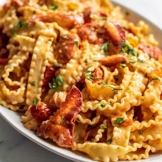 Creamy Tomato and Lobster Pasta