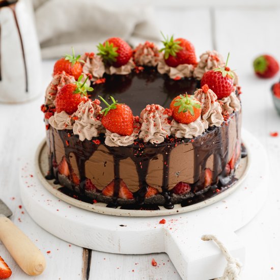 Strawberry Choc Fudge Cake