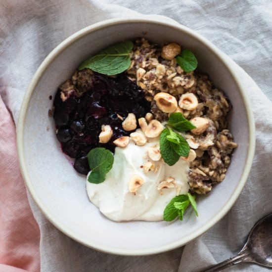 Simple Porridge with Blueberries